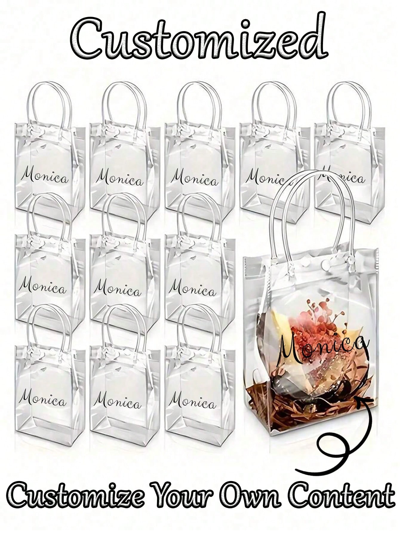 Personalized Clear PVC Gift Tote Bag